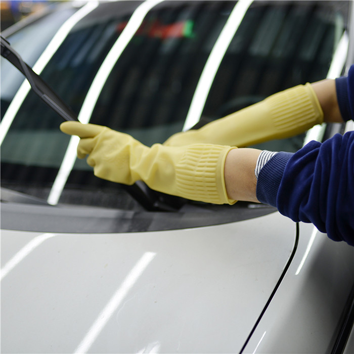 Houseohld Long Sleeve Latex Gloves , Long Dishwashing Gloves Heavry Duty