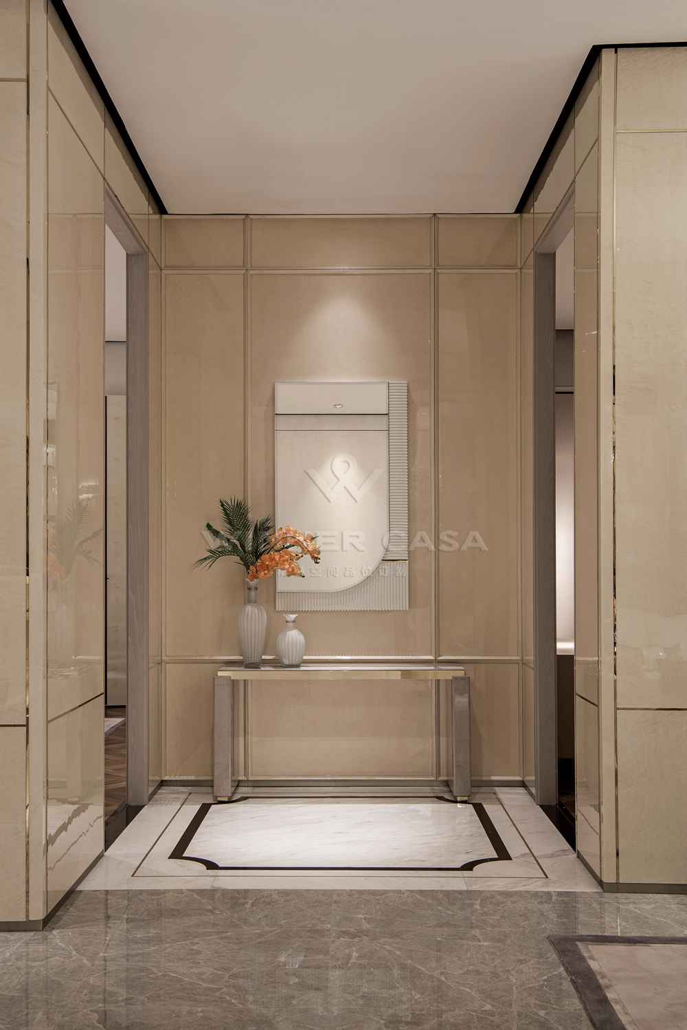 Marble Top Veneer Modern Luxury Console Table W012H8