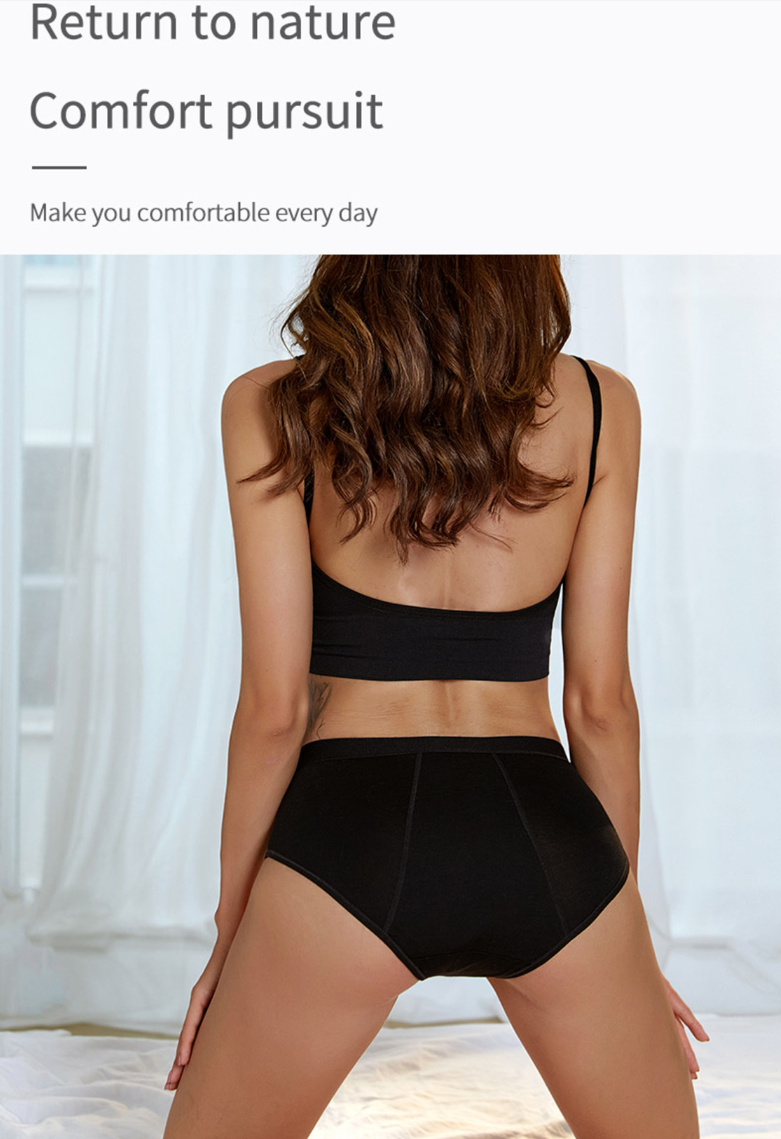 Nighttime Period Panties Underwear 4 Layer Leakproof Protective Menstrual Panties Bamboo