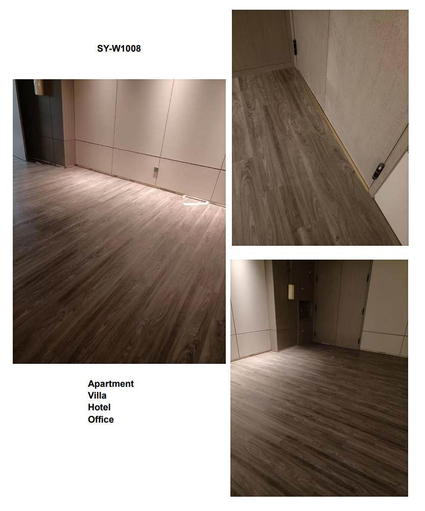 0.3mm Stone Plastic Flooring Water Resistant Stainless Solo Yin Burlywood Wood Grain GKBM DG-W50010B
