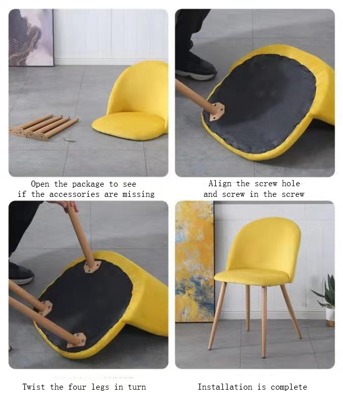 Mid Century Vintage ODM Modern Velvet Dining Chairs
