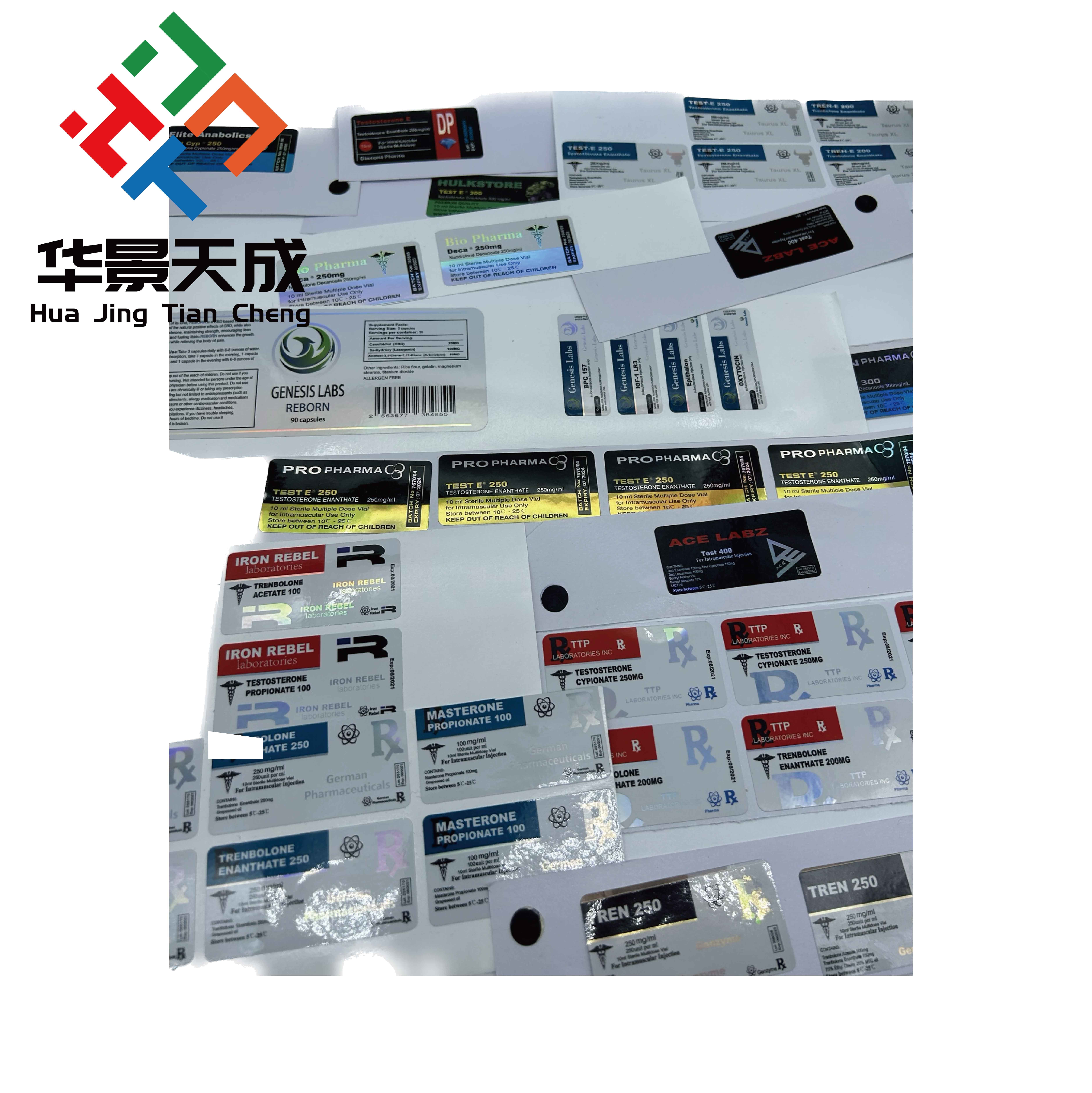 Injection Oil Glass Vials Labels 10ml Vial Labels