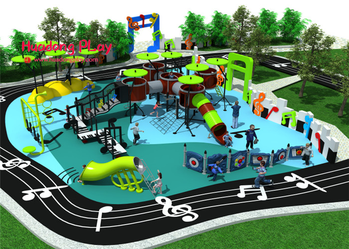 Concert Series Outdoor Playground Equipment Pre - Embedded Fixing Method