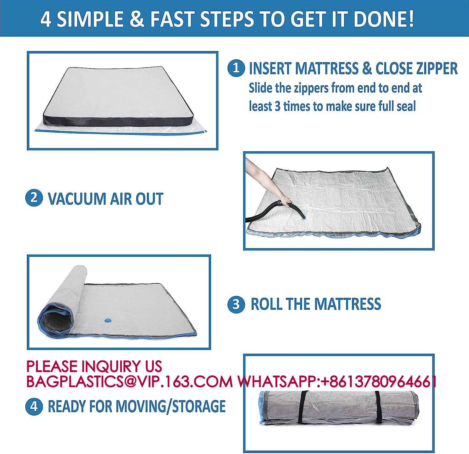 Mattress Vacuum Bag Zip Compression Storage Moving Returns Bag Vacuum Seal Mattress Bag