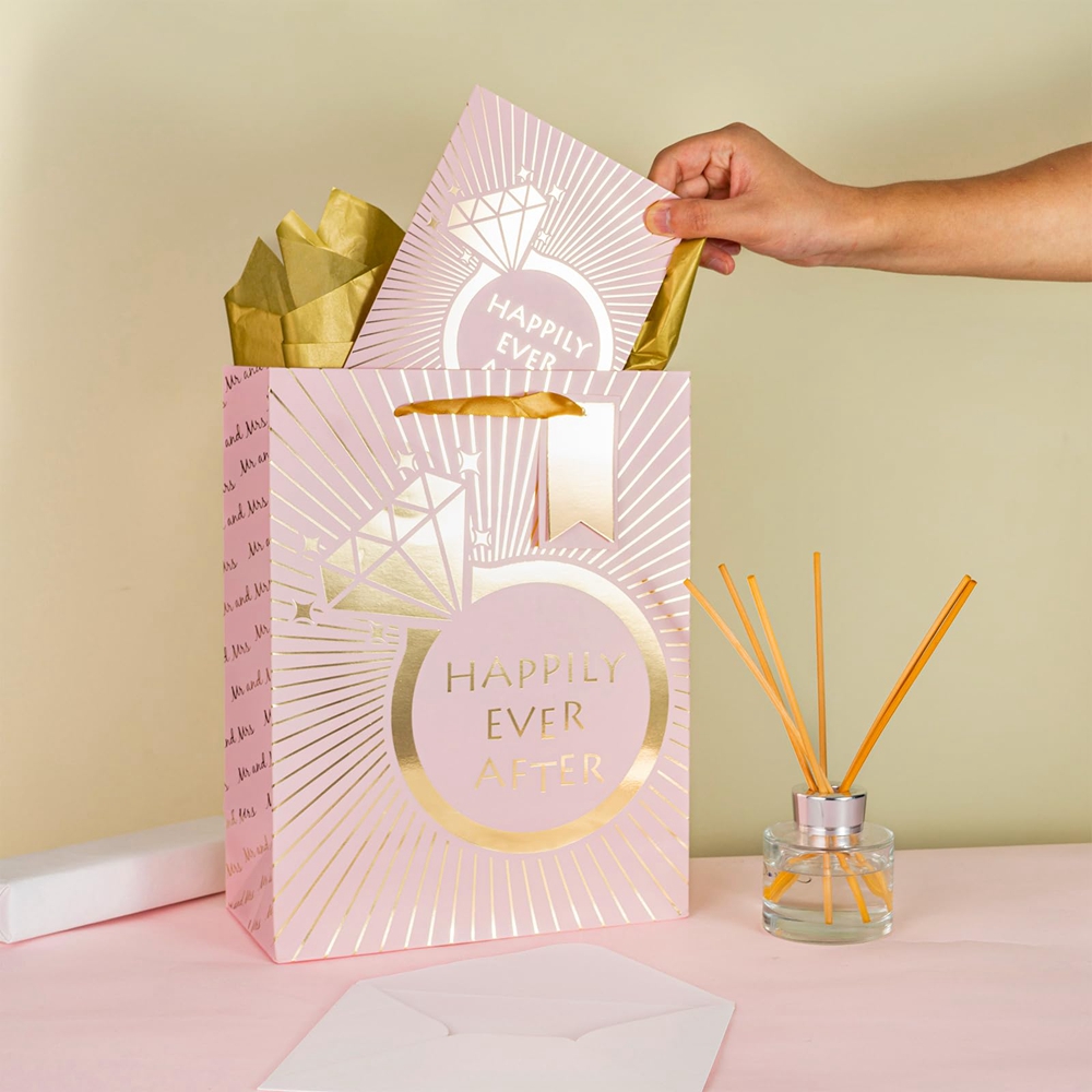 Custom Color Accepted Ivory Board Wedding Gift Paper Bags for Special Occasion Gifts