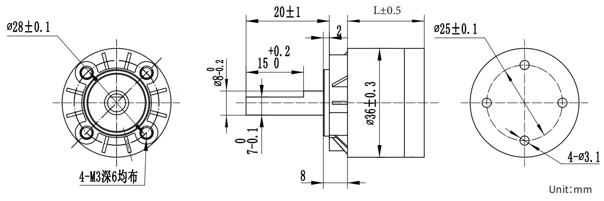 PG36A-ZA-HT 36mm Dia Small Size Zinc Alloy Planetary Reducer Gearbox Helix Teeth