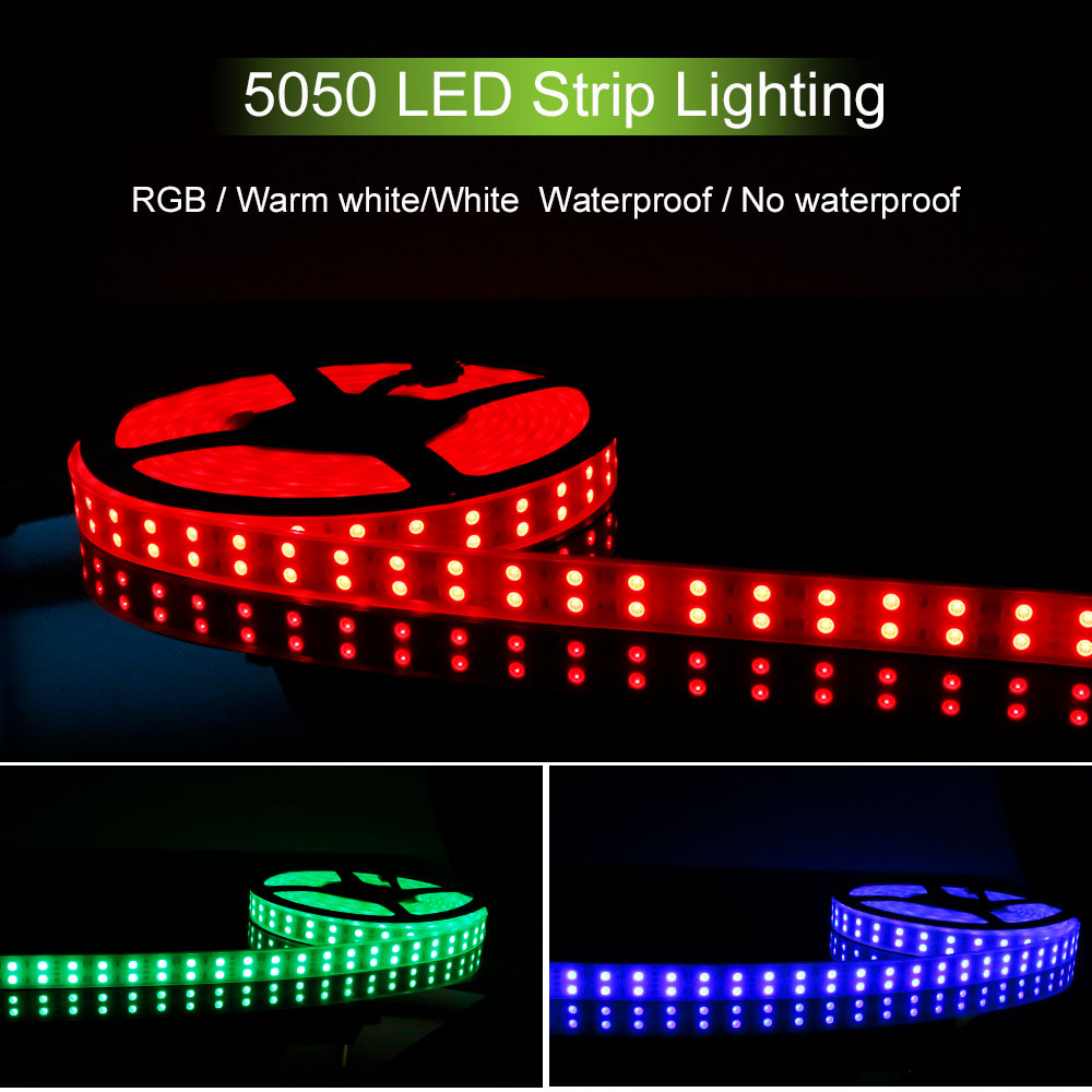 12V 5050 Dimmable LED Strip Dual Row 120 Beads Low Pressure