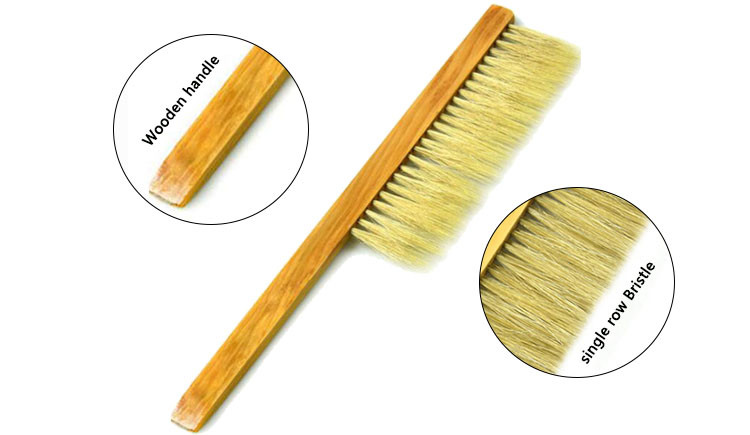 Bee Brush Beekeeping With Wooden Handle Single Row Bristle Tools For Beekeepers