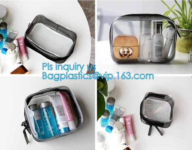 Travel Portable PVC Transparent Waterproof Cosmetic Bag Women Makeup Toiletry Bags, PVC Cosmetic Pouch, PVC Makeup Bag,