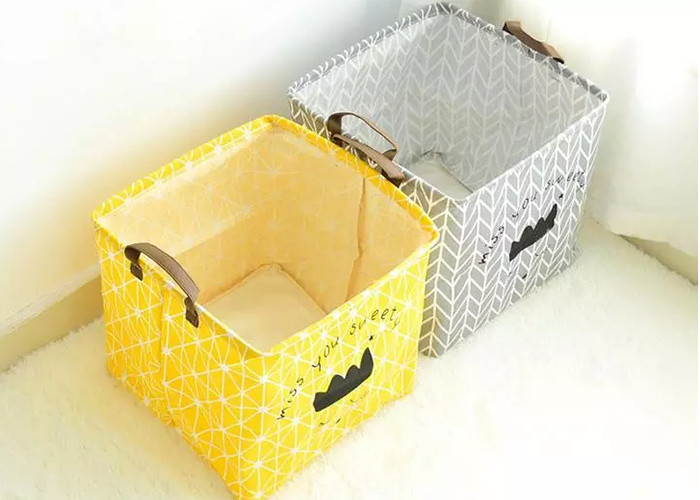 Promotion Big Size Kraft Paper Storage Bags Hamper Basket Canvas With Printing