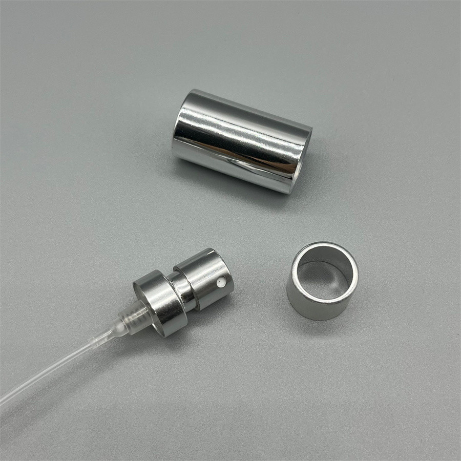 Elegant Silver Perfume Pump With Cap Stylish Dispenser For Fragrances