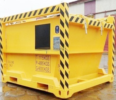 1115KGS Tare Mass Offshore Cutting Mud Skip BV Certified Closed Container for Drilling -20 C Design DNV 2.7-1 Standard