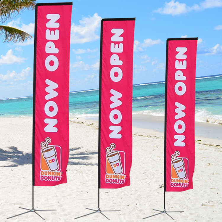 Fiber Pole 4.5m Outdoor Banner Flags Double Sided Feather Flags