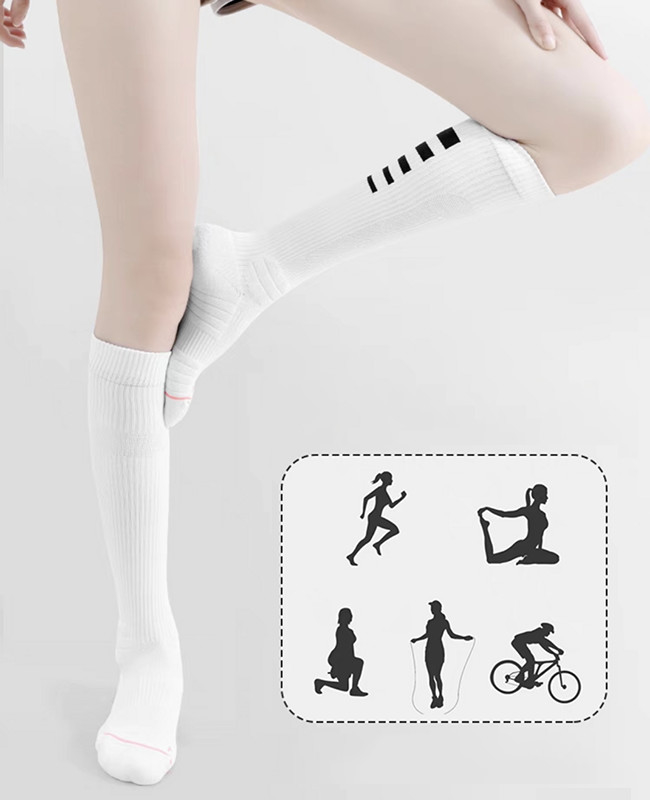 Colourful Long Knee High Stockings Breathable Athletic Running Compression Socks