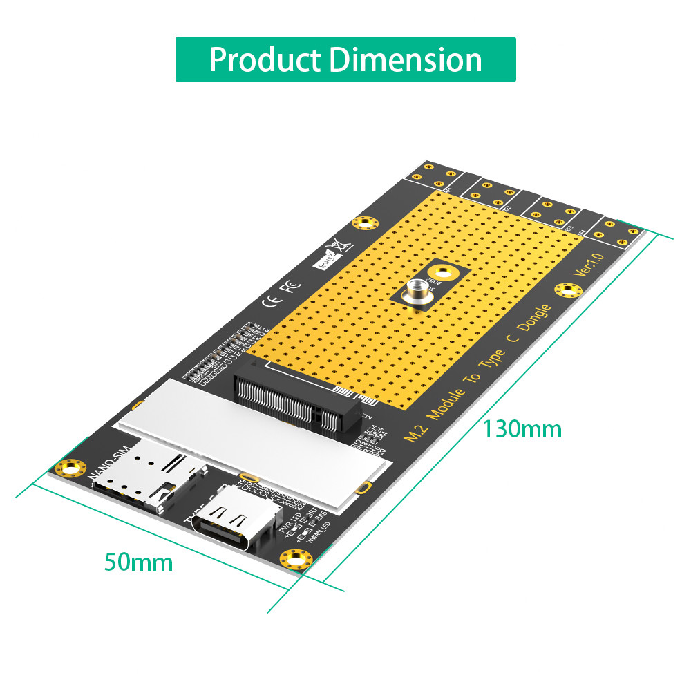 Custom M.2 NGFF To Type C USB 3.0 Adapter For GM800 SIM8200 Module