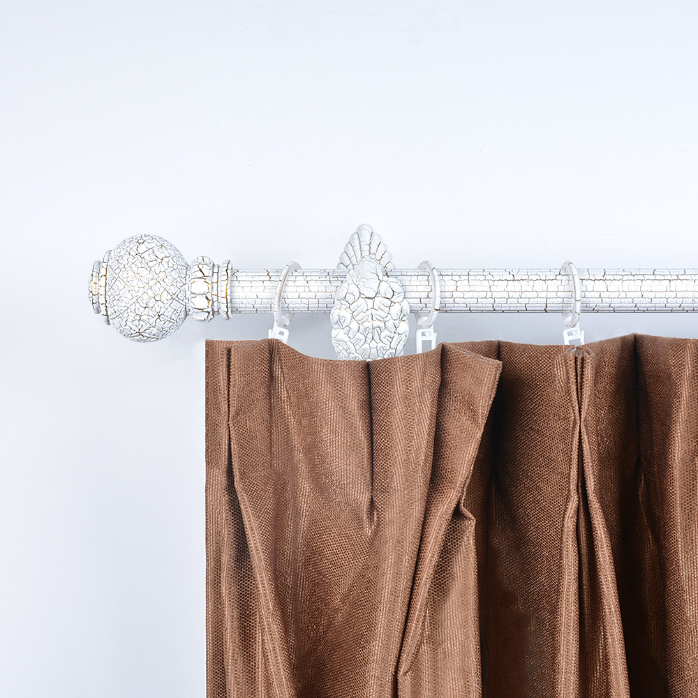 28mm Resin Ball Luxury Curtain Rod Finials Customized Curtain Rod Set Double Bracket
