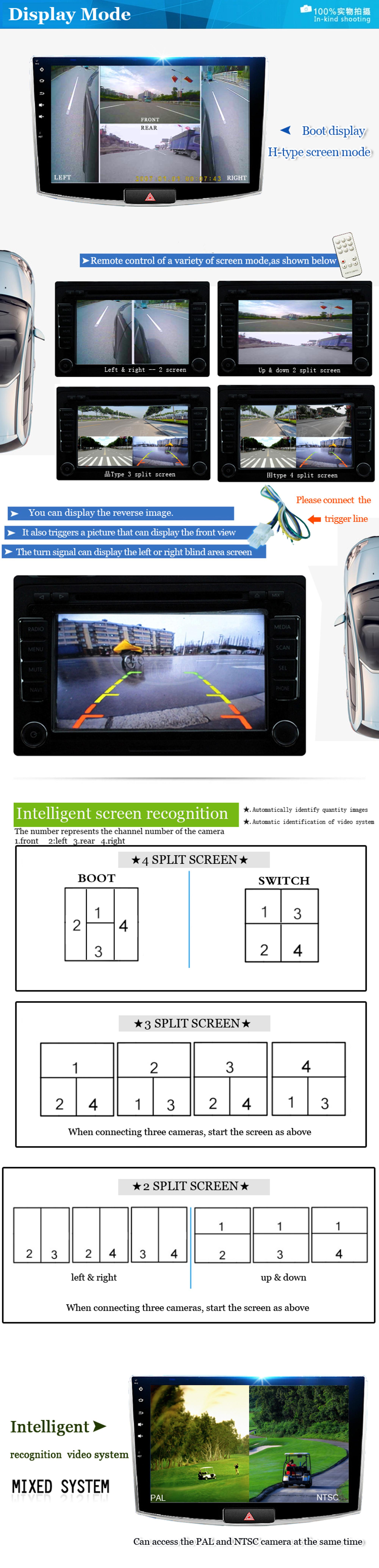 2018-SUNTA-4CH-real-time-Smart-Car-monitor-recorder