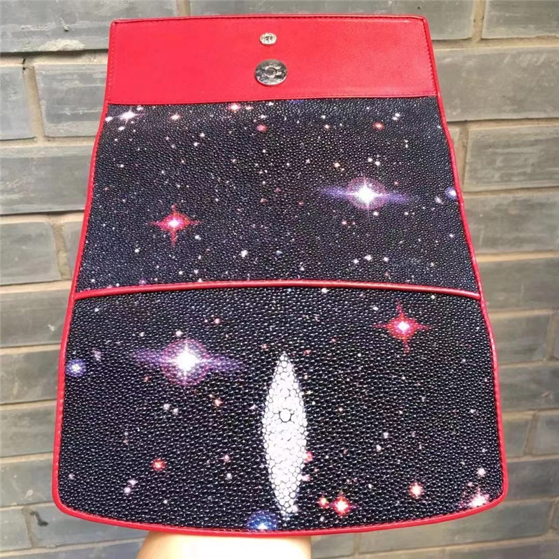 Authentic Real True Stingray Skin Female Long Wallet Genuine Exotic Leather Lady Chic Star Clutch Women Large Card Purse