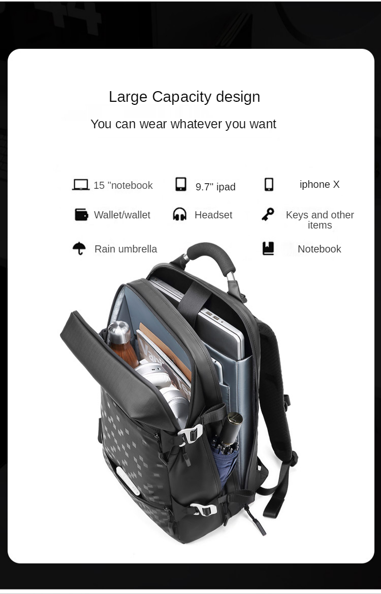 Waterproof 28 Litre Multifunctional Oxford Laptop Backpack 29*20*49cm