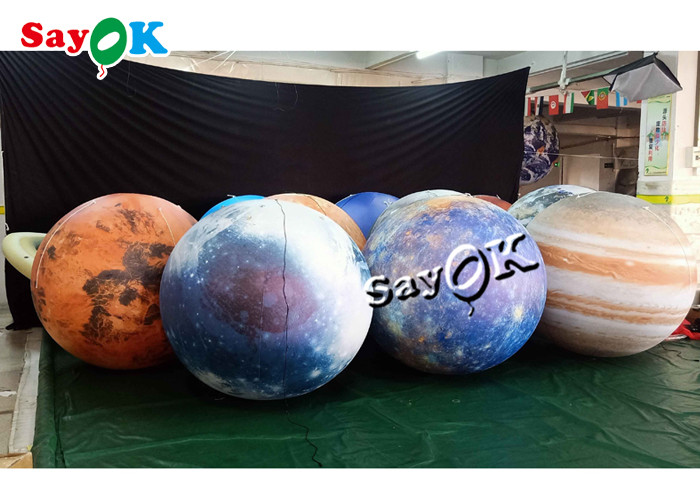 Led Lighting Huge Hanging Inflatable Eight Planets 0.25mm PVC Material