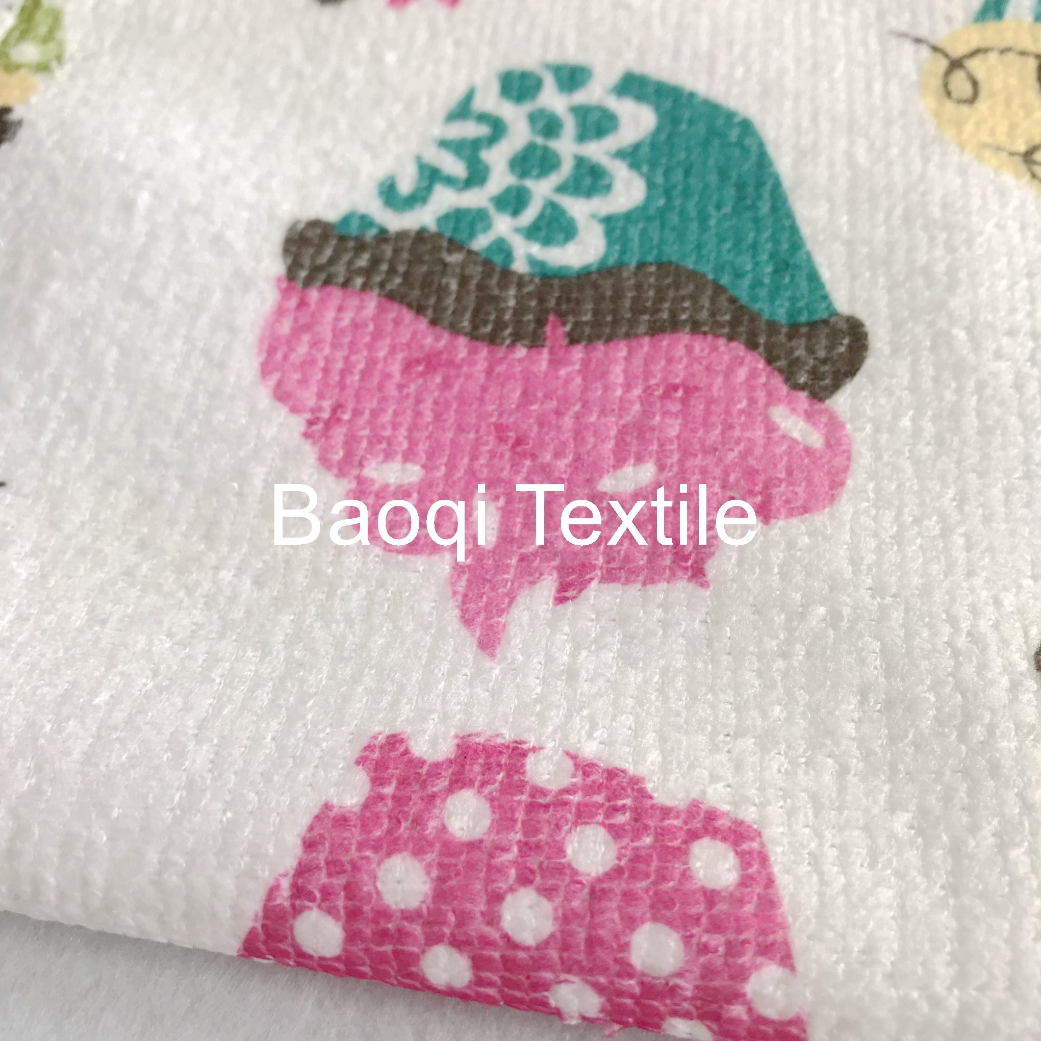 Single side printed 100% poly kitchen towels ,microfiber cake towels kitchen cleaning rags size 40cm*60cm