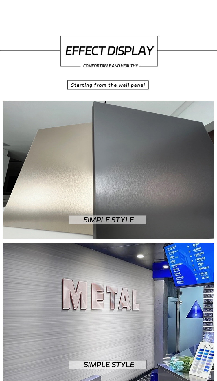 Interior Decoration Waterproof Soundproof Simulation Metal Wood Veneer Wall Panels