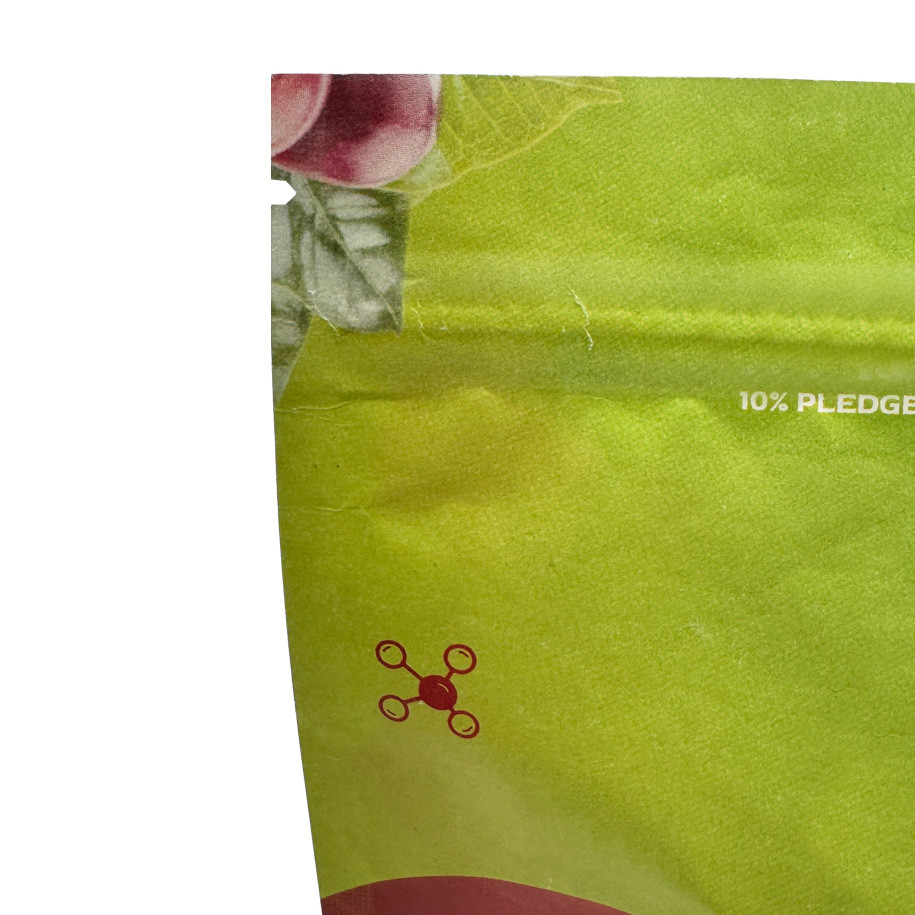 PBAT PLA Kraft 100% Compostable Stand Up Pouches With Zipper For Dry Food Powder Packaging