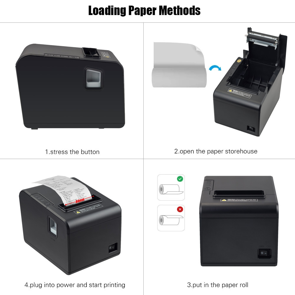 High Speed 80mm Thermal Printer Portable Handheld Bluetooth Receipt Printer