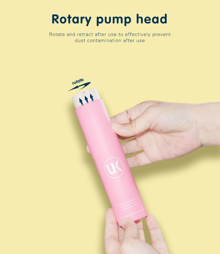 Refillable PP Custom Color Rotary Replaceable Airless Pump Bottles 30ml 50ml