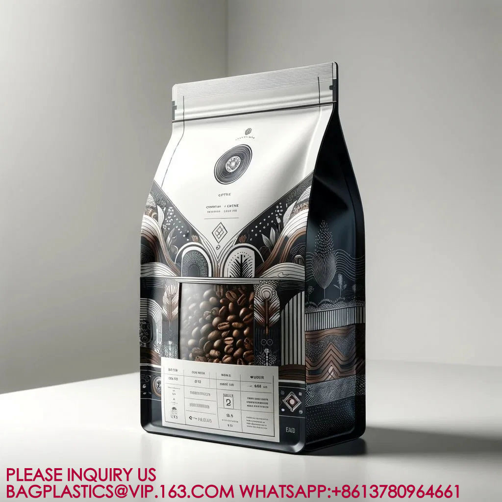 Reusable Foil Composite Coffee Bag With T-Shaped Zipper Bag With Valve Aluminum Foil Bag
