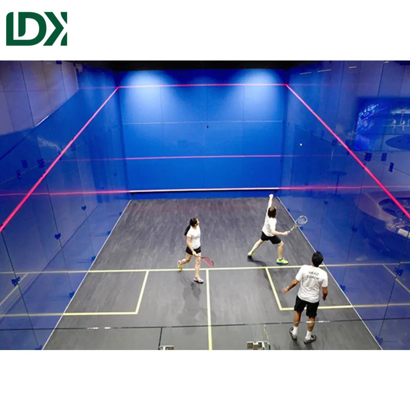 Indoor Illuminated Squash Court Single And Double Player Squash Court Sports Venue