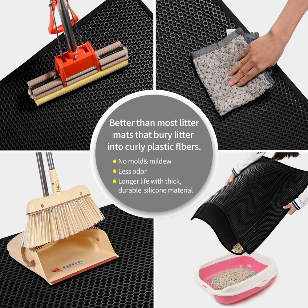 Foldable 60cm Waterproof Pet Mat PU Double Layer Cat Litter Mat