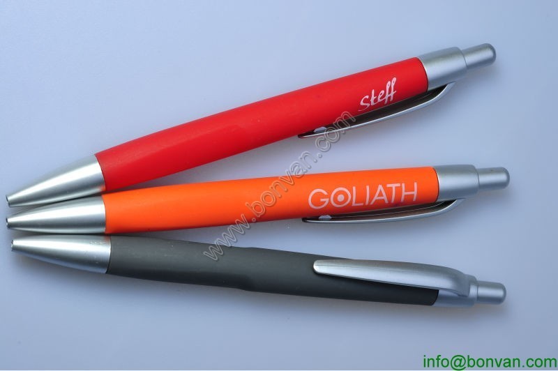 metallic finish twist plastic ballpen, metalic color promo gift logo brand ball pens