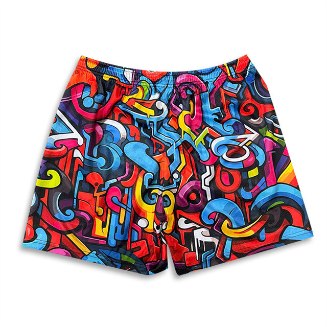 Wholesale Men Cotton Streetwear Shorts Custom Sublimation Mesh Shorts