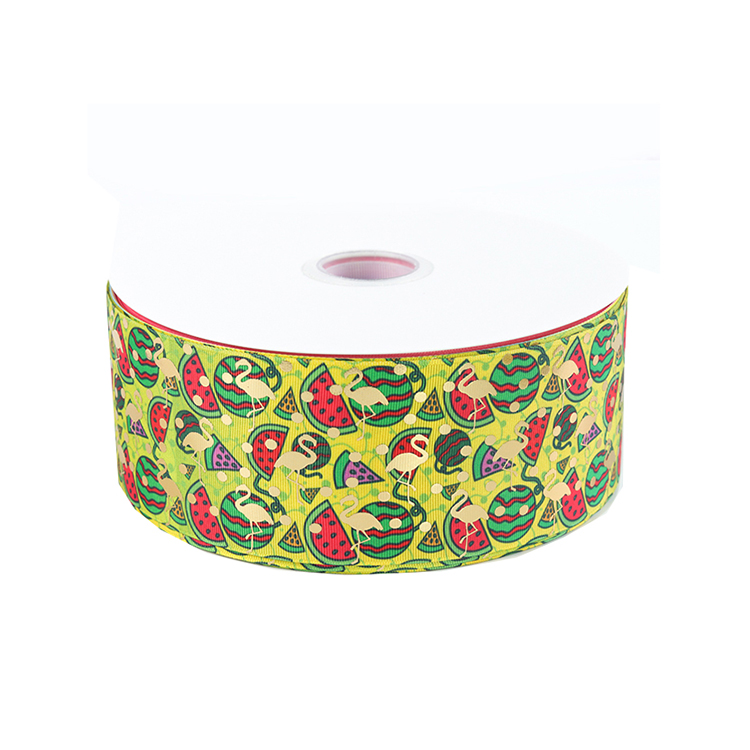 Customized Printing 75mm Wide Grosgrain Ribbon 100% Polyester Material