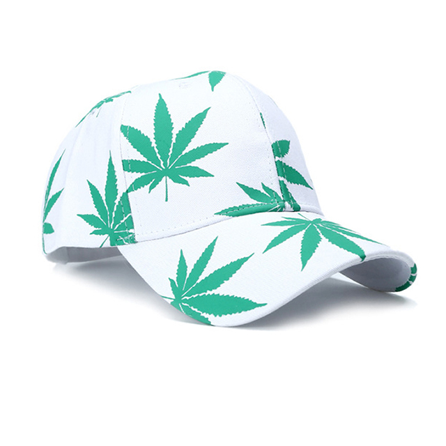 2019 Green Leaf Mens Baseball Hats , Wild Sunshade Printing Casual Baseball Caps