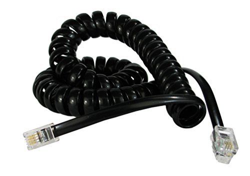 1.5M 5ft 4P4C RJ11 Telephone Receiver Cord Long Curly Phone Cord