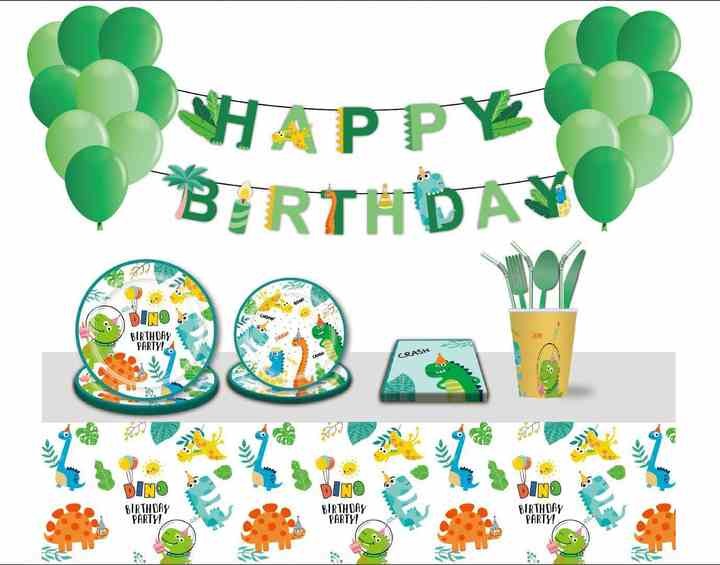 Customized Party Tableware Set For Dinosaur Party Customized Paper Plate Paper Cup Napkin For Kids Dinosaur Party