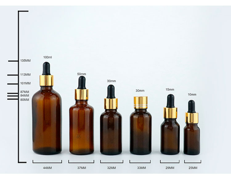50ml Eye Cream Glass Amber Bottle With Aluminum Collar / Base