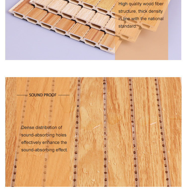 Waterproof Wood Plastic Composite WPC Sound Absorbing Panels OEM