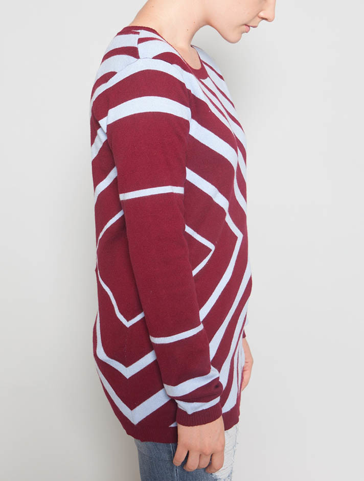 Jacquard Stripe Double Layer Sweater , Size M Family Christmas Sweaters