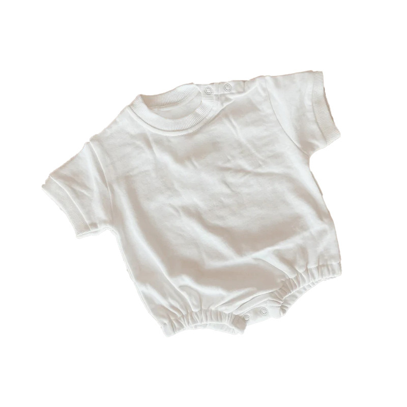 One Piece Oversized Newborn Short Sleeve Romper Embroidered Blossom Romper French Terry