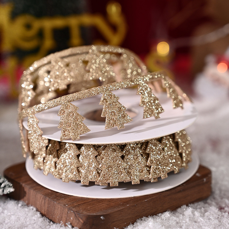 3cm*5y Ultrasonic Chritsmas Ribbon For Gift Packing And Garment Accessories