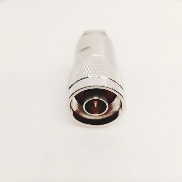 Gold-plated brass N Type Male Connector with PTFE insulator for LMR 400 cables, DC-6GHz RF Coaxial Connector