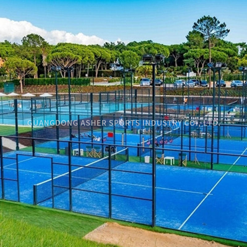 LED Lighting Padel Court Turf , Padel Court Floor 12mm Grass Height