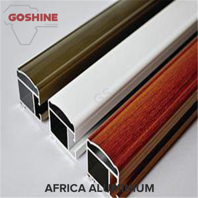 20 X 80 Aluminum Glass Frame Extrusion , Wood Finish Aluminum Door Frames