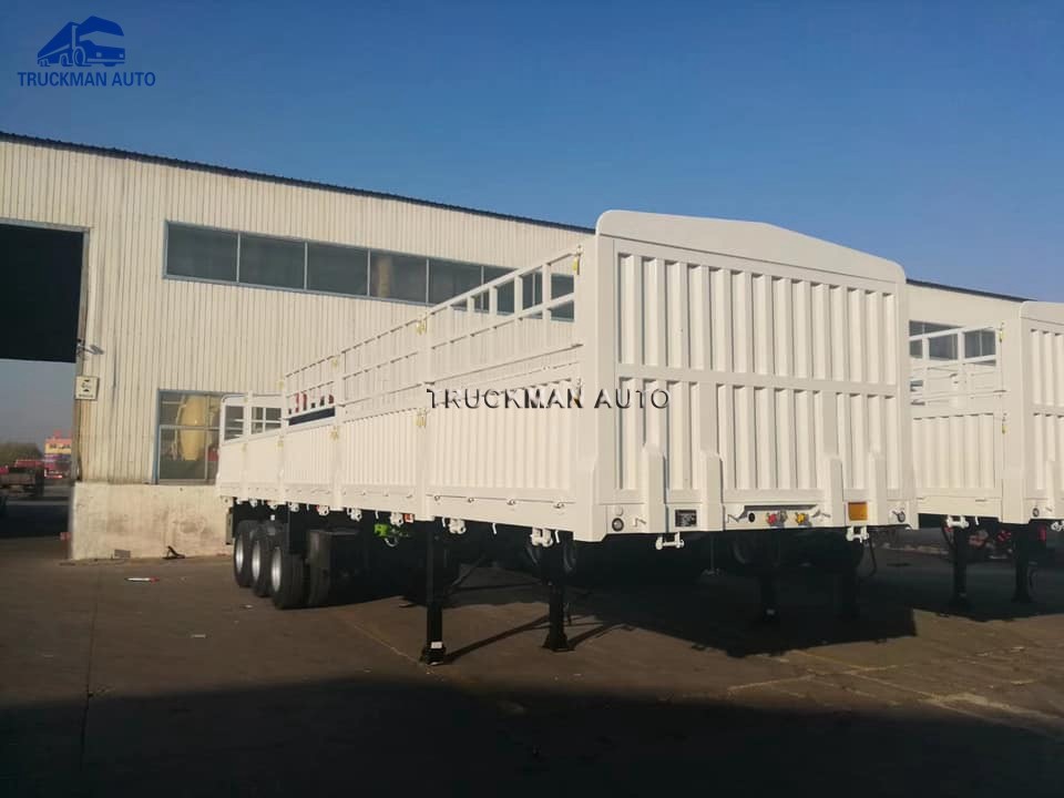 3 Axle 50 Tons Fence Cargo Trailer 18mm Thickness Rim