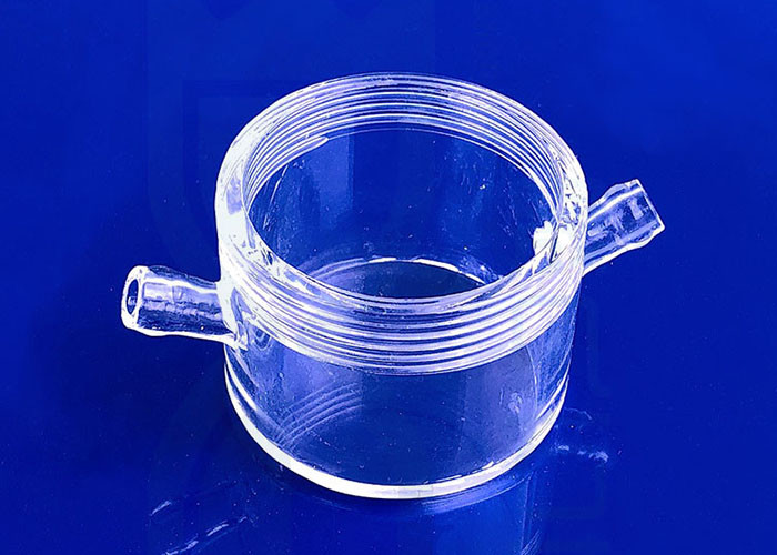 Fire Polished Heating Clear Quartz Tube With Ptfe Screw Lid Female Thread