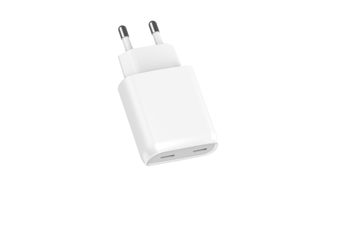 Dual-Port USB-C Fast Charger with ABS Material Speed 30-33W Power Delivery