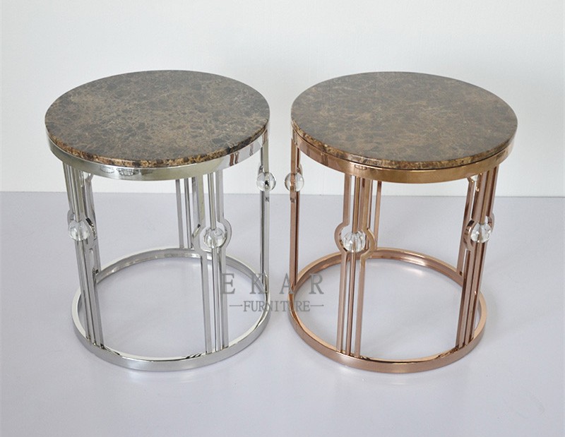 Heated Mental Gold Side Table Living Room Furniture